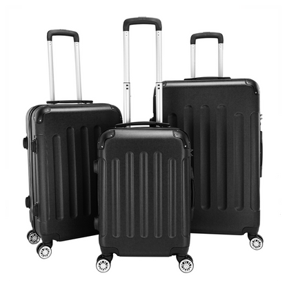 3 Pcs Suitcase Lightweight ABS Carry-on Hand Luggage 4 Spinner Wheels Trolley Case
