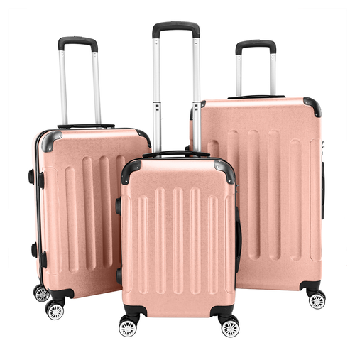 3 Pcs Suitcase Lightweight ABS Carry-on Hand Luggage 4 Spinner Wheels Trolley Case