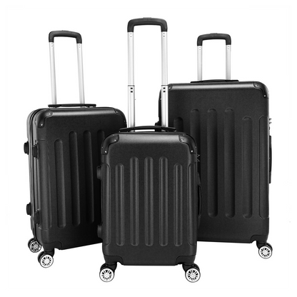 3 Pcs Suitcase Lightweight ABS Carry-on Hand Luggage 4 Spinner Wheels Trolley Case
