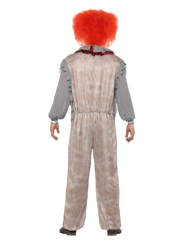 Vintage Clown Costume, Grey &amp; Red - Adult Weekender