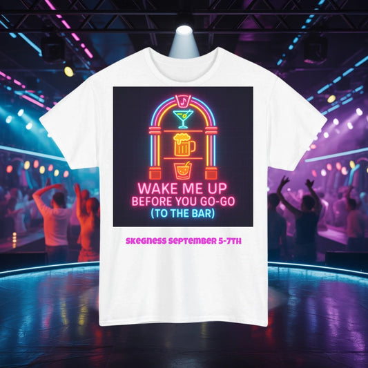 Wake me up before you go go - Adult Weekender Front and Back Personalised Unisex Heavy T-Shirt 80s - Adult Weekender