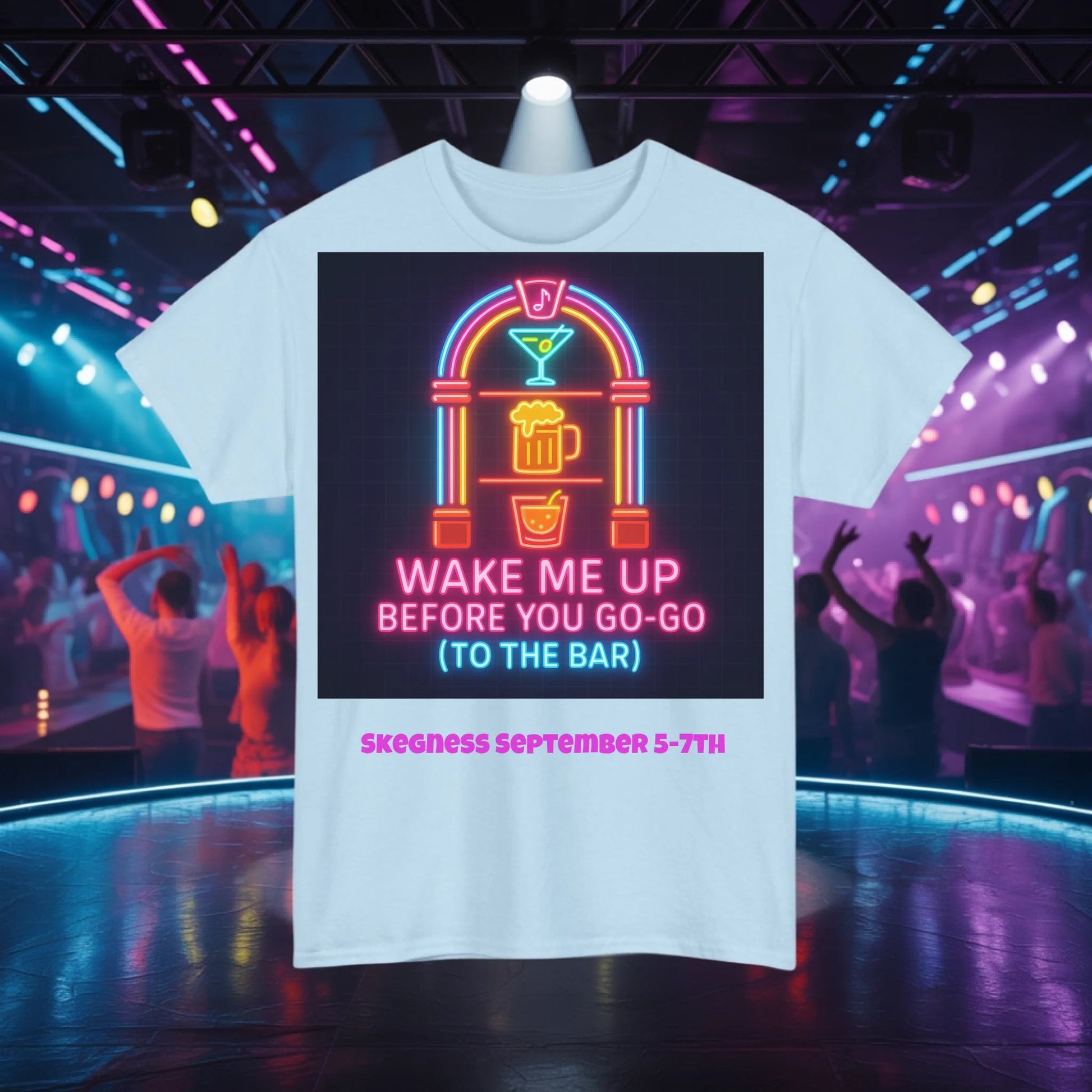 Wake me up before you go go - Adult Weekender Front and Back Personalised Unisex Heavy T-Shirt 80s - Adult Weekender