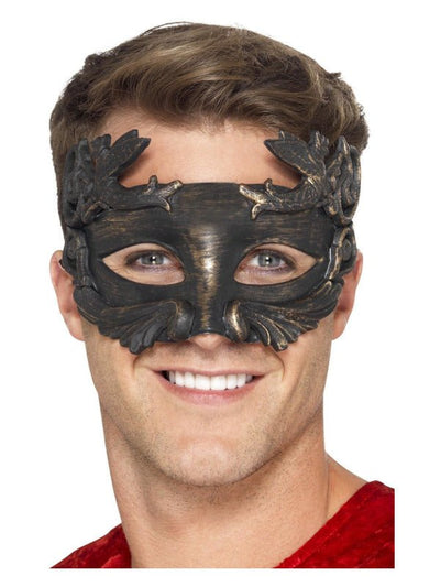 Warrior God Metallic Masquerade Eyemask, Black - Adult Weekender