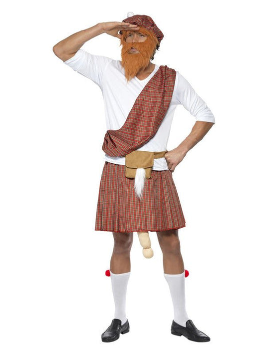 Well Hung Highlander Costume, Red - Adult Weekender