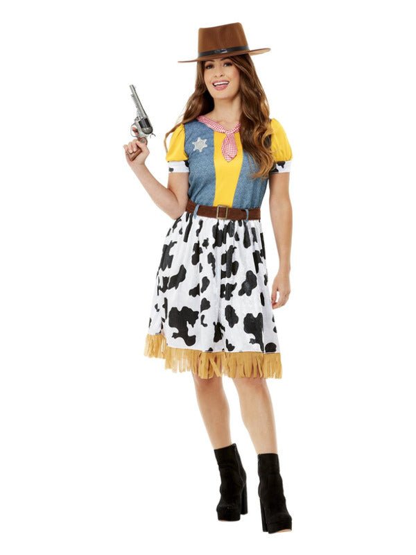 Western Cowgirl Costume, Yellow - Adult Weekender