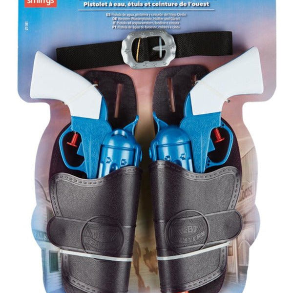 Western Water Pistol, Holsters & Belt, Blue - Adult Weekender
