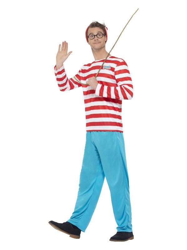 Where's Wally? Costume, Red &amp; White - Adult Weekender