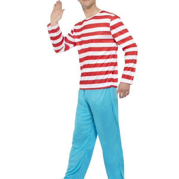 Where's Wally? Costume, Red & White - Adult Weekender
