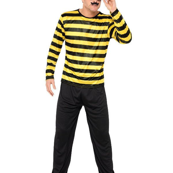 Where's Wally? Odlaw Costume, Black & Yellow - Adult Weekender