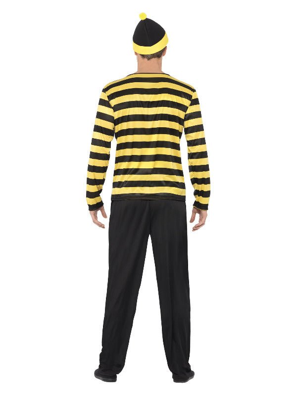 Where's Wally? Odlaw Costume, Black &amp; Yellow - Adult Weekender