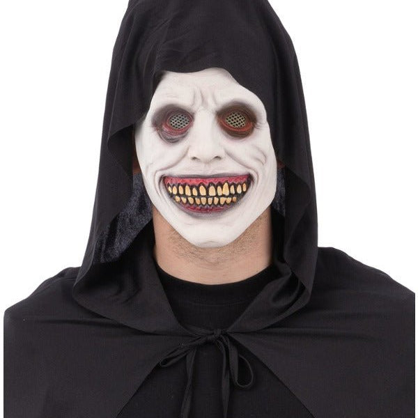 White Eyed Smiling Demon Latex Mask - Adult Weekender