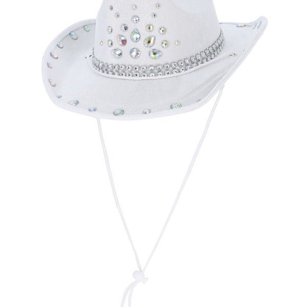 White Rhinestone Cowboy Hat - Adult Weekender