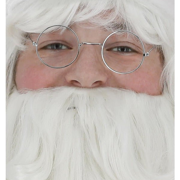 Wire Framed Santa Specs, Silver - Adult Weekender