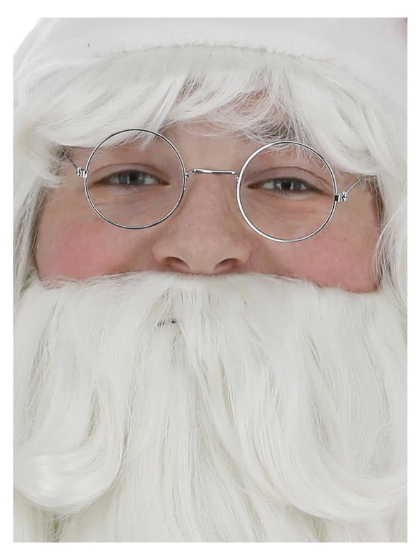 Wire Framed Santa Specs, Silver - Adult Weekender