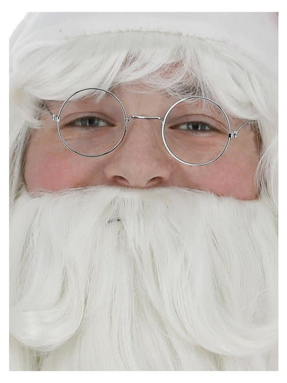 Wire Framed Santa Specs, Silver - Adult Weekender