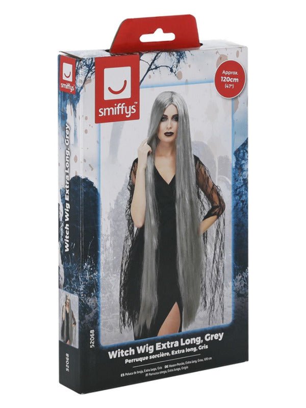 Witch Wig Extra Long, Grey - Adult Weekender
