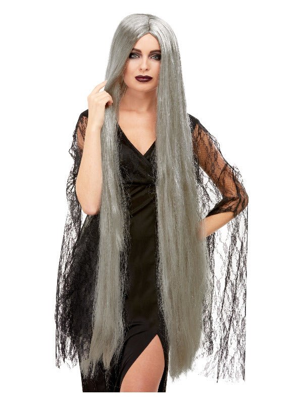 Witch Wig Extra Long, Grey - Adult Weekender