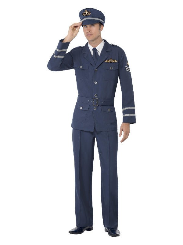 WW2 Air Force Captain Costume, Blue - Adult Weekender