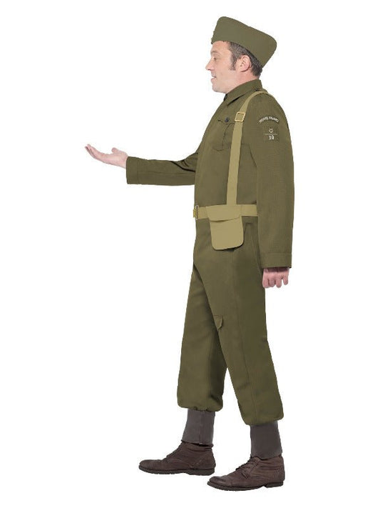 WW2 Home Guard Private Costume, Green - Adult Weekender