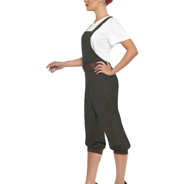 WW2 Land Girl Costume, Green - Adult Weekender