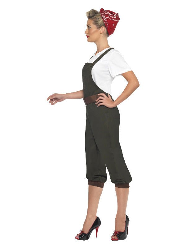 WW2 Land Girl Costume, Green - Adult Weekender