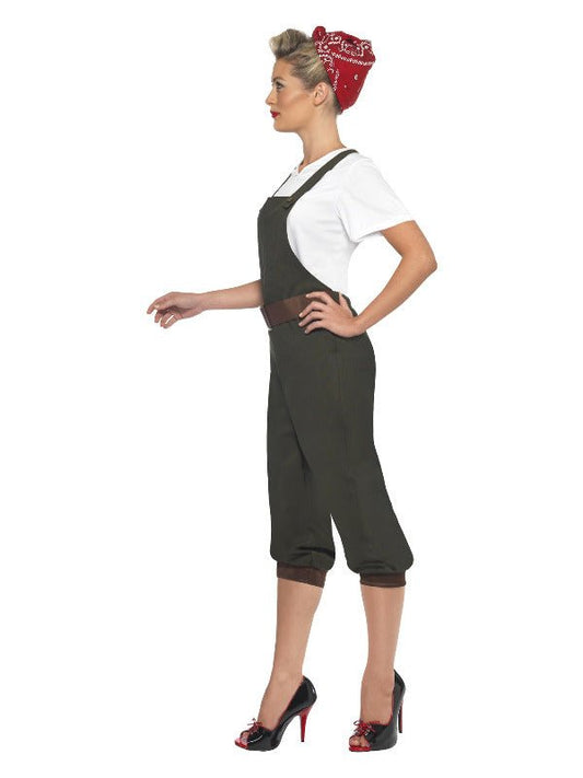 WW2 Land Girl Costume, Green - Adult Weekender