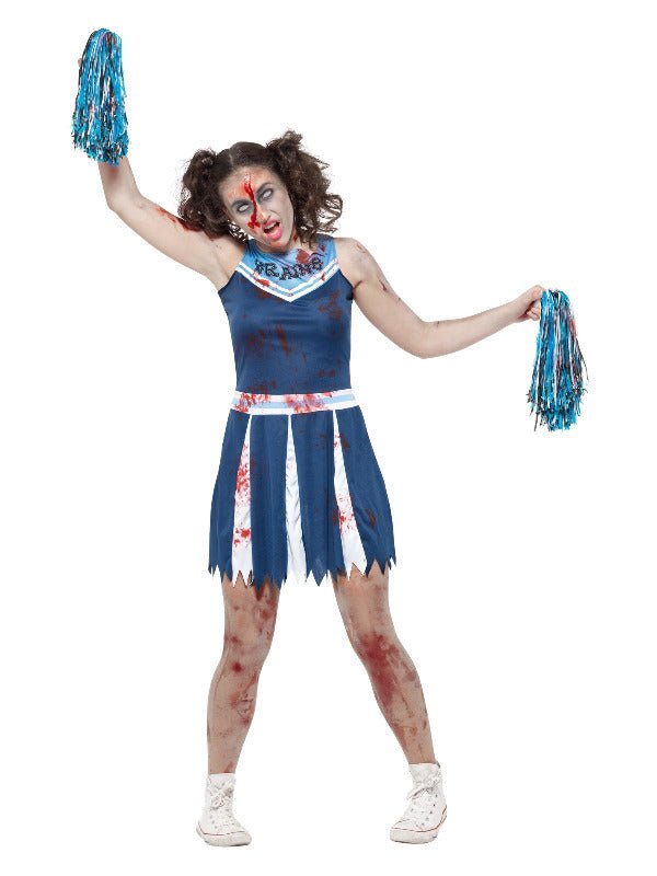 Zombie Cheerleader Costume, Blue - Adult Weekender