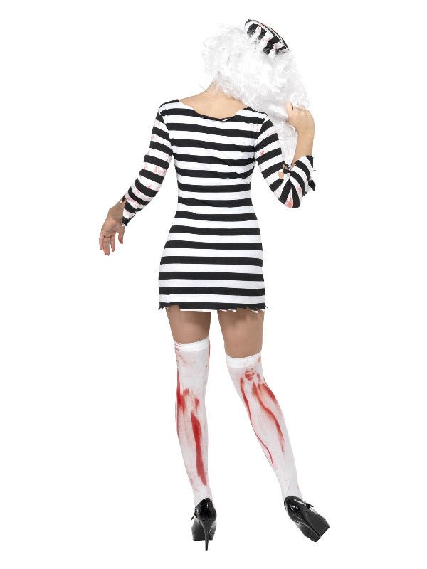 Zombie Convict Costume, Black &amp; White - Adult Weekender