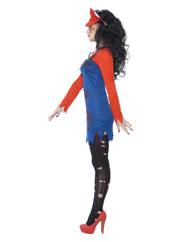 Zombie Plumber Female Costume, Red - Adult Weekender