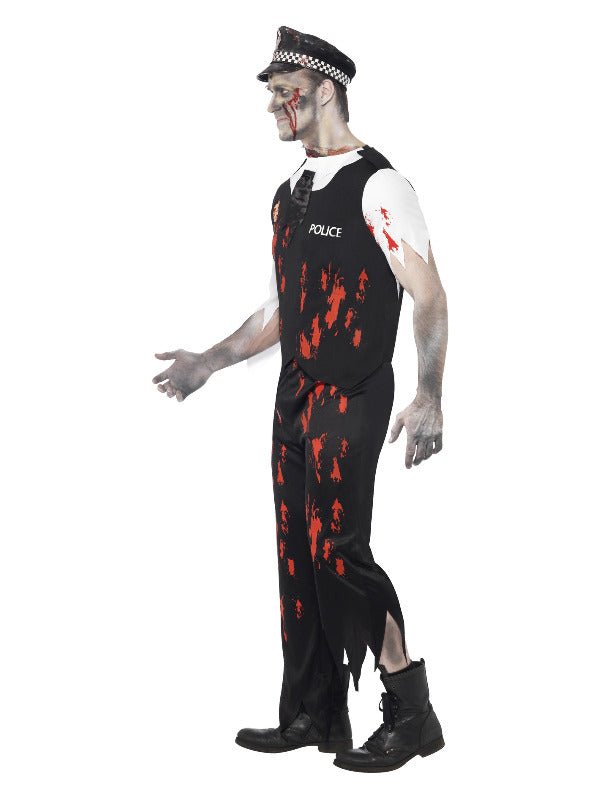Zombie Policeman Costume, Black - Adult Weekender